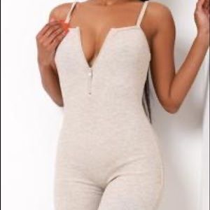 Cream Thin Strapped Romper